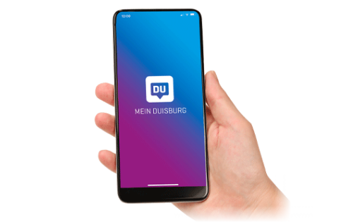 Die MEIN DUISBURG-App auf dem Handy Die MEIN DUISBURG-App auf dem Handy